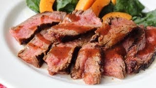 Beerbecue Beef Flank Steak  Grilled Flank Steak with Beer Barbecue Sauce [upl. by Nifares]