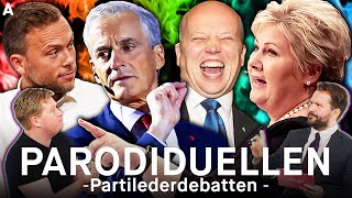 HVEM VINNER PARTILEDERDEBATTEN  1 MANN SOM 9 POLITIKERE  Parodiduellen med Hasse Hope [upl. by Othilia]