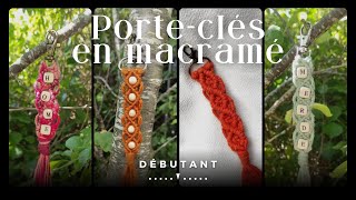 Porteclés en macramé  Tutoriel débutant pas à pas  Julie Macramé Crochet [upl. by Queri]