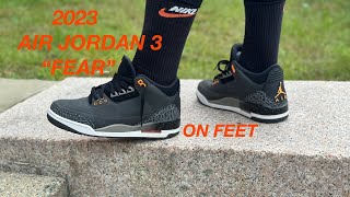 2023 AIR JORDAN 3 quotFEARquot REVIEW AND ON FEET [upl. by Kriste]