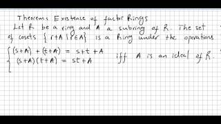 Group Theory 56 Ideals and Factor Rings [upl. by Leela545]