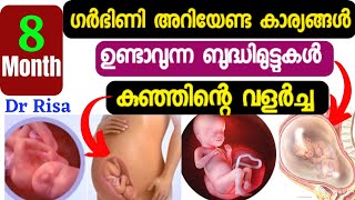 8 month Pregnancy Malayalamഗർഭകാലം എട്ടാം മാസംPregnancy Month By Month [upl. by Nuahsyd730]