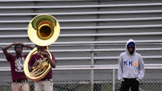 Whitehaven High School Marching Band  Tubas and Percussion 1 vs 11  2014 [upl. by Othello248]