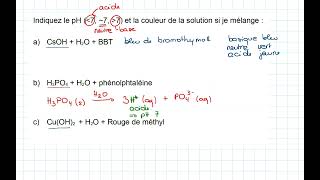 1G4Ab Couleur dun indicateur coloré Exemple dexercice avec sa résolution [upl. by Olotrab821]