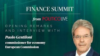 Welcome remarks and opening Interview with EU Commissioner Paolo Gentiloni I Finance Summit 2023 [upl. by Andy]