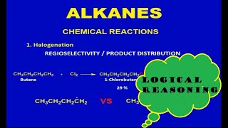 Reactions of alkanes  Halogenation of alkanes  Reactivity and selectivity [upl. by Bunns]