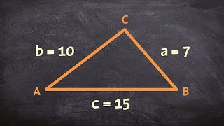 How to use law of cosines to find the missing angles of a triangle given SSS [upl. by Aivek370]