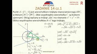 Zadanie 14 Matura z matematyki poziom rozszerzony Maj 2018 Geometria analityczna [upl. by Joby493]