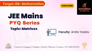 Let A and B be any two 3 x 3 symmetric and skew  symmetric matrices respectively Then which of [upl. by Roselani]