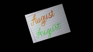 August in cursive lettering shortsfeed trending youtubeshorts youtube youtubefeed [upl. by Fredra]