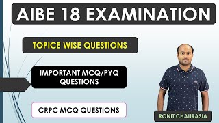 AIBE 18 EXAMTOPIC WISE MCQ QUESTIONSCRPCPART 6 aibeexamxviii aibe aibelatestupdate [upl. by Sawyor123]