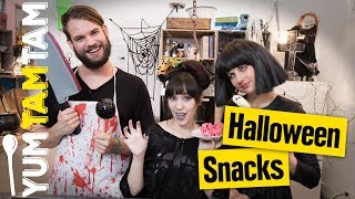 HalloweenSnacks  schwarzer Apfel knusprige Gehirne süße Geister  yumtamtam [upl. by Yelyk989]