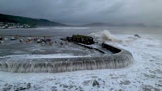 Storm Ciaran hits Lyme Regis drone clips  2nd November 2023 [upl. by Merline]