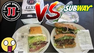 Jimmy Johns VS Subway Sandwich Battle Review  Battle Of The Roast Beef Subs [upl. by Kiyohara583]