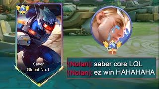 GOODBYE TOP GLOBAL NOLAN☠️ THIS SABERPHOBIA IS THE BEST COUNTER FOR NOLAN [upl. by Kaleb]