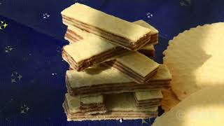 Homemade crispy wafer sheets filled with hazelnut cream [upl. by Allare]