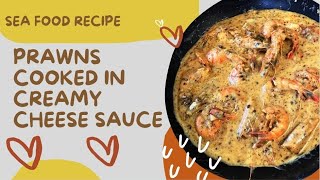 Delicious prawns cookedin a creamy cheese sauce food seafood cooking [upl. by Ardnak]