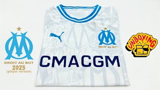 OM maillot concept quotlégendequot 2025 player version Unboxing  ASMR [upl. by Sainana145]