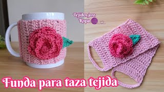 Funda de rosa para taza tejida a crochet  tejidos joss ropa  ¡Día de la madre [upl. by Sedrul]