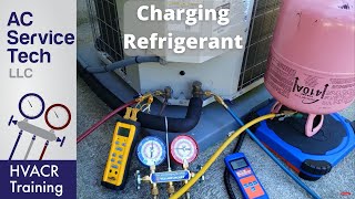 Charging R410A Refrigerant into an Air Conditioner Pressures Temps Tips [upl. by Milzie]