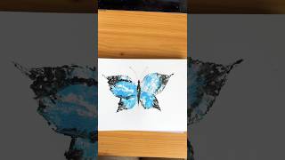 Stunning Butterfly Art Made From Leaves art drawing Painting shorts trending color subscribe [upl. by Sucramd]