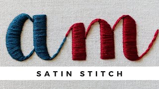 Satin Stitch Lettering Tutorial  Tutorial for beginners  Embroidery  Video   Afeei [upl. by Joost]