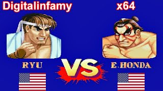 Street Fighter II Hyper Fighting  Digitalinfamy vs x64 FT5 [upl. by Tterb]