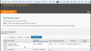Web of Science Core Collection Cited Reference search Redpath paper from 2010 [upl. by Avron490]