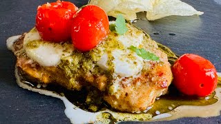 Chicken Breast with Mozzarella Pesto and Tomato Confit [upl. by Annaillil]