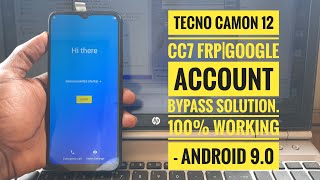 TECNO CAMON 12 CC7 FRP  GOOGLE ACCOUNT BYPASS  100 WORKING WITHOUT PC  ANDROID 90 [upl. by Carlson]