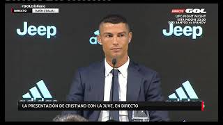 Rueda de prensa Cristiano Ronaldo presentación en la Juventus [upl. by Klara311]