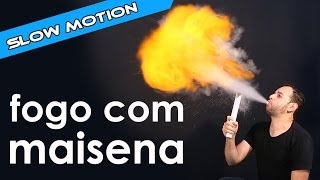 Cuspir fogo com maisena em câmera lenta série slow motion [upl. by Ahsieker515]