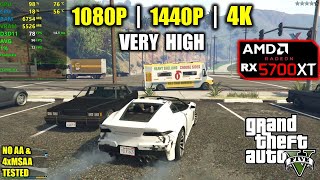 RX 5700 XT  GTA 5  V  1080p 1440p 4K  Very High settings  with and without MSAA [upl. by Eramat]