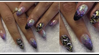 Acryl nagels met glitter folie amp NailArt  beautynailsfunnl [upl. by Akemad]