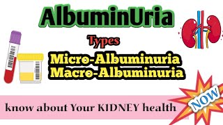 What is AlbuminuriaTypes Albuminuria testmicroalbuminuriaMacroalbuminuriaCauses of Albuminuria [upl. by Simaj]