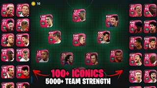 100 FULL Iconic Squad With 5000 Team Strength 🔥  Best Iconic Account Ever  Pes 2021 [upl. by Claudell754]