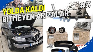 Termostat Patladı Kayış Koptu Marş Motoru Yandı Sensörler Bozuldu Kara Bela  Megane 2 Yenileme [upl. by Ahsinel]