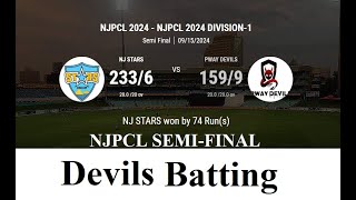 Pway Devils vs NJ Stars NJPCL Div 1 SemiFinal 2024 Cricket Game part  2 [upl. by Ydissak]