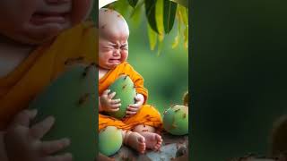 so cute little monk viral trending shorts funny video cute baby monk LittleMonk10 [upl. by Emersen]