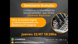 Seminario Bejerman Libro Sueldos Digital y Ganancias 4º Categoría [upl. by Yrtneg]