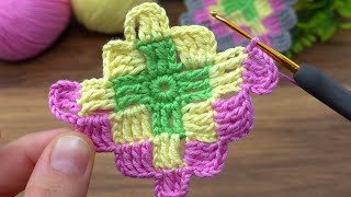 💞woww Very easy crochet colorful square motif making crochet knitting [upl. by Deanne]