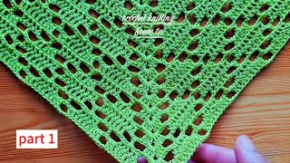 comment faire un châle facile au crochet pour débutants étape par étapechâle crochet triangle [upl. by Lehcear]