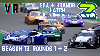 VR Sim Racing  Highlights from Spa and Brands Hatch  ACC  Zealous Racing League Season 13 [upl. by Netsyrk]