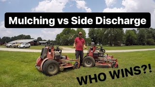 Mulch vs Side Discharge Mowing Real Mowing  Real Results Ferris Z3X Lawn Mowing Review [upl. by Ynatsyd]