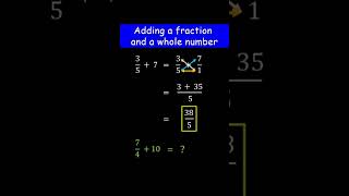 35  7   Add the Fraction with the Whole number  Prealgebra shorts [upl. by Ainafets651]