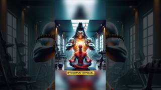 Venom vs Captain SpiderMans Struggle for Strength Blessed by Lord Shiva shorts ai funny [upl. by Einberger]