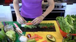 How to make a Raw Vegan Nori Wrap Recipe Video [upl. by Yadseut364]