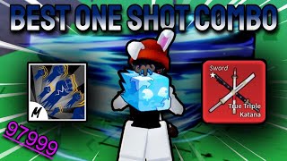 Godhuman  Ice  True Triple Katana  Best One Shot Combo Update 23 Blox Fruits [upl. by Solenne]