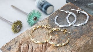 How to Make Twisted Hoop Earrings  Free JewelleryJewelry Making Tutorial [upl. by Siro25]