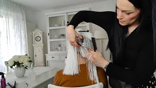 ASMR Real Haircut With Tinsel Hair  Unique Hairdresser Experience [upl. by Brosy556]